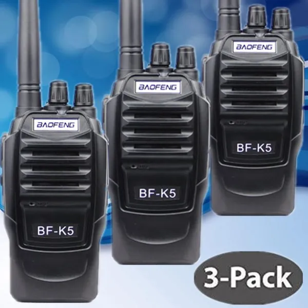 3 PCS BAOFENG BF K5 Walkie Talkie Frequency Range400 470MHz UHF Single