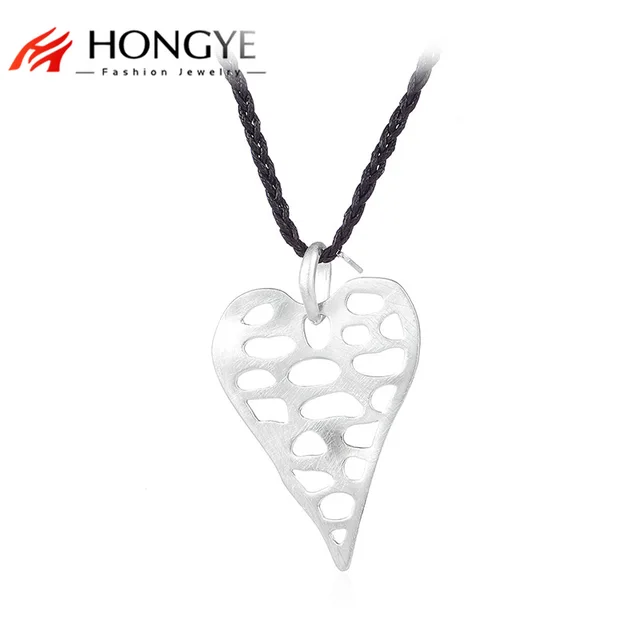 Us 515 33 Offhongye 2018 Rysunek Serce Naszyjniki Handmade Rope Chain Hollow Liście Wisiorki Komunikat Długi Sweter Naszyjnik Dla Kobiet Biżuteria