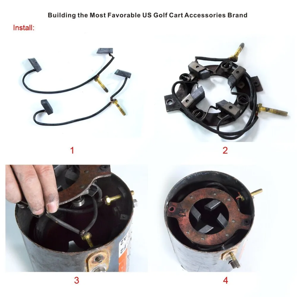 Мотор щетка комплект 1994 со шнуровкой 36/48 Вольт подходит клубный гольфмобиль и гольф-кары Yamaha Электрический G8, G9, G14