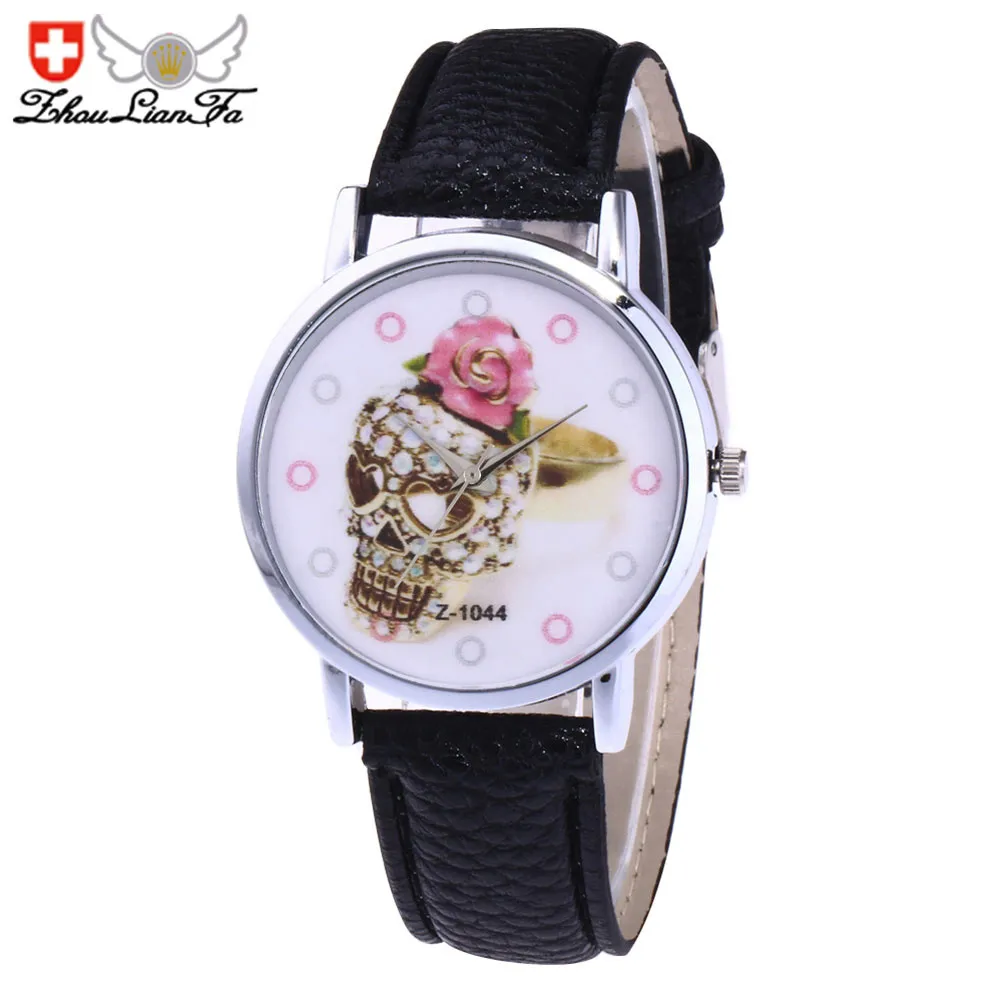 

Skull Quartz Leather Watch Women Men's Casual Analog Wrist Simple Watch Round Case Ladies Dress watch Wristwatch reloj mujer