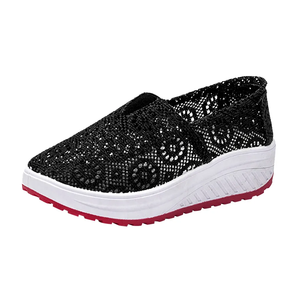 Dames schoenen terlik/Женская обувь для отдыха из дышащей сетки на толстой подошве высокой