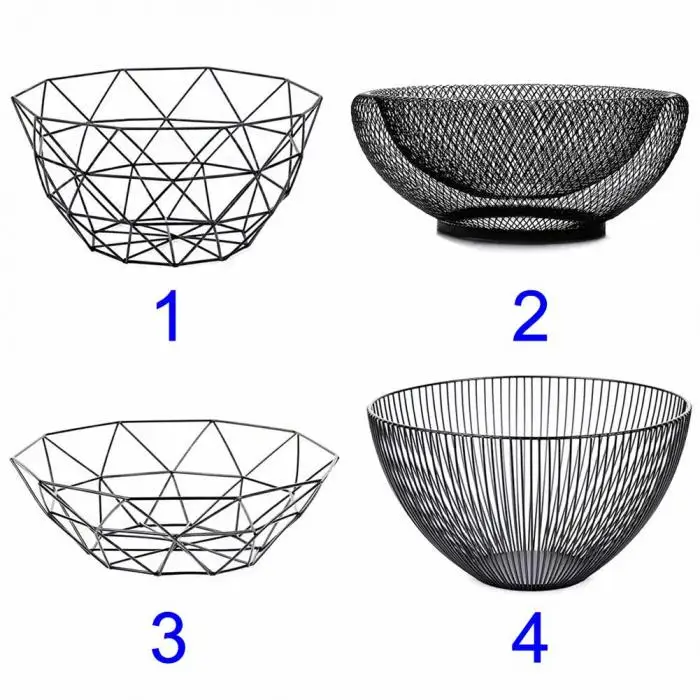 Железная креативная металлическая чаша сушка на подносе домашнее хранилище корзина для фруктов геометрические узоры фруктовая овощная проволочная корзина настольные лотки