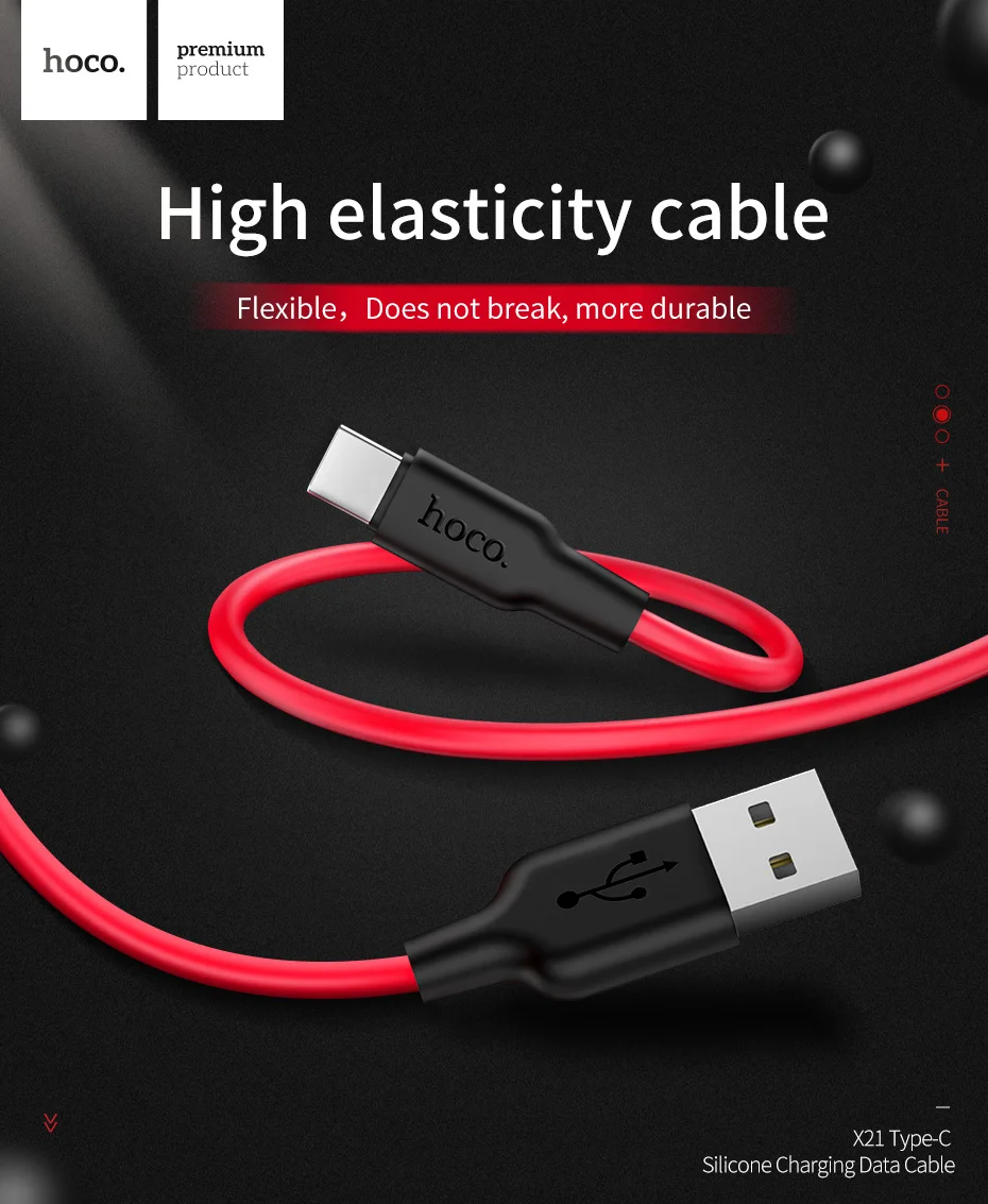 HOCO мобильный телефон USB зарядный кабель для передачи данных USB к Lightning/Micro USB/type C экологически чистый силикон для iPhone Xiaomi samsung