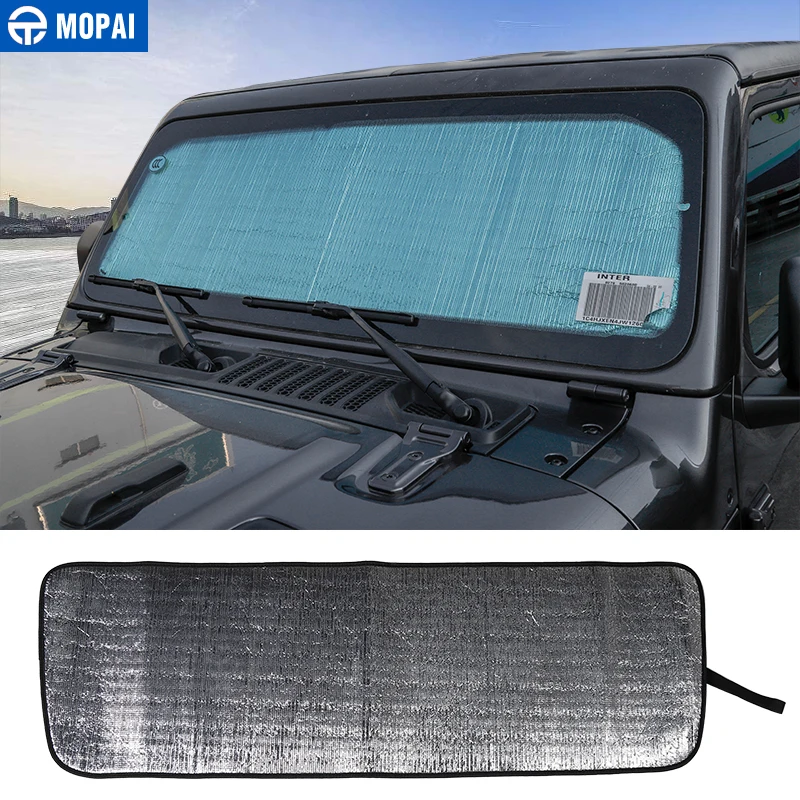 

MOPAI Car Front Anti UV Rays Window Sun Windshield Sunshade Shade Cover Car Accessories for Jeep Wrangler JL 2018 Up Car Styling