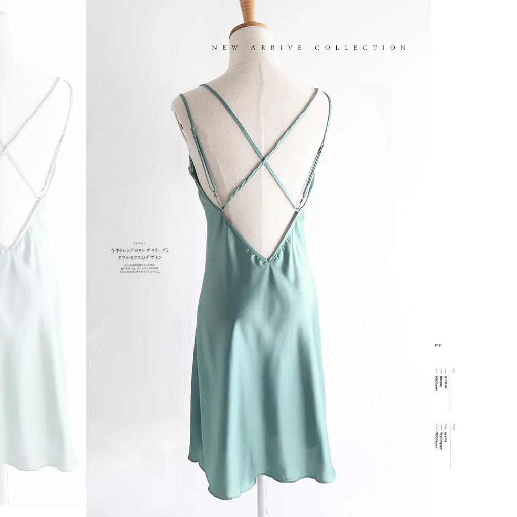 

2019 New Women One Piece Sleepwear Dressing Sexy Lace Ladies Silk Pajama Onesie Summer Spring High Quality Leisure Homewear