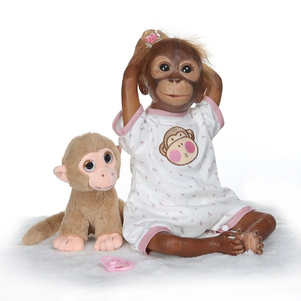 

DOLLMAI Reborn Baby Dolls Super cute monkey Silicone cloth Body Real Lovely Reborn Boneca Toddler For Child Birthday plush Gifts