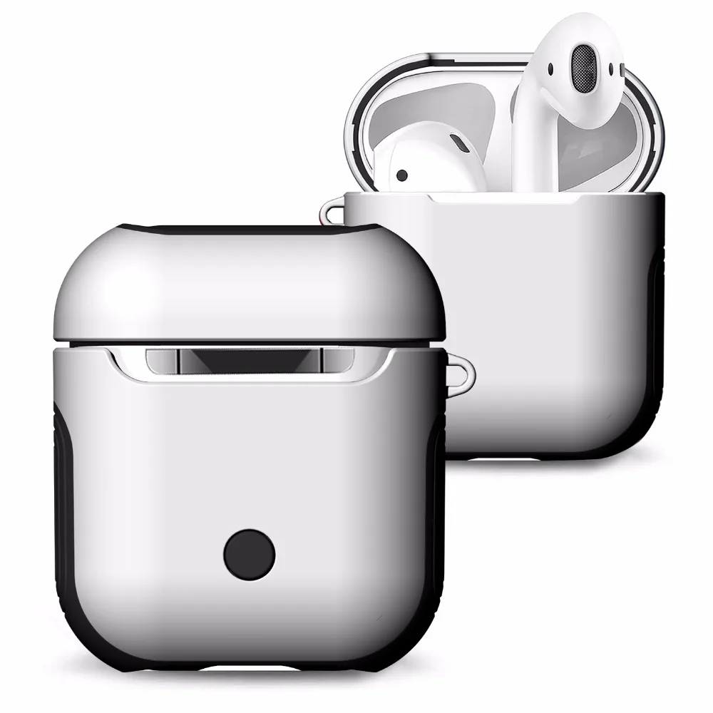 

50pcs/lot Feel paint TPU+PC Silicone skin cover case for AirPods wallet flip cover case for Apple Airpods Charging Box cover