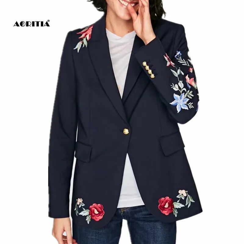 Buy 2017 Autumn Spring Women Floral Embroidery Blazers