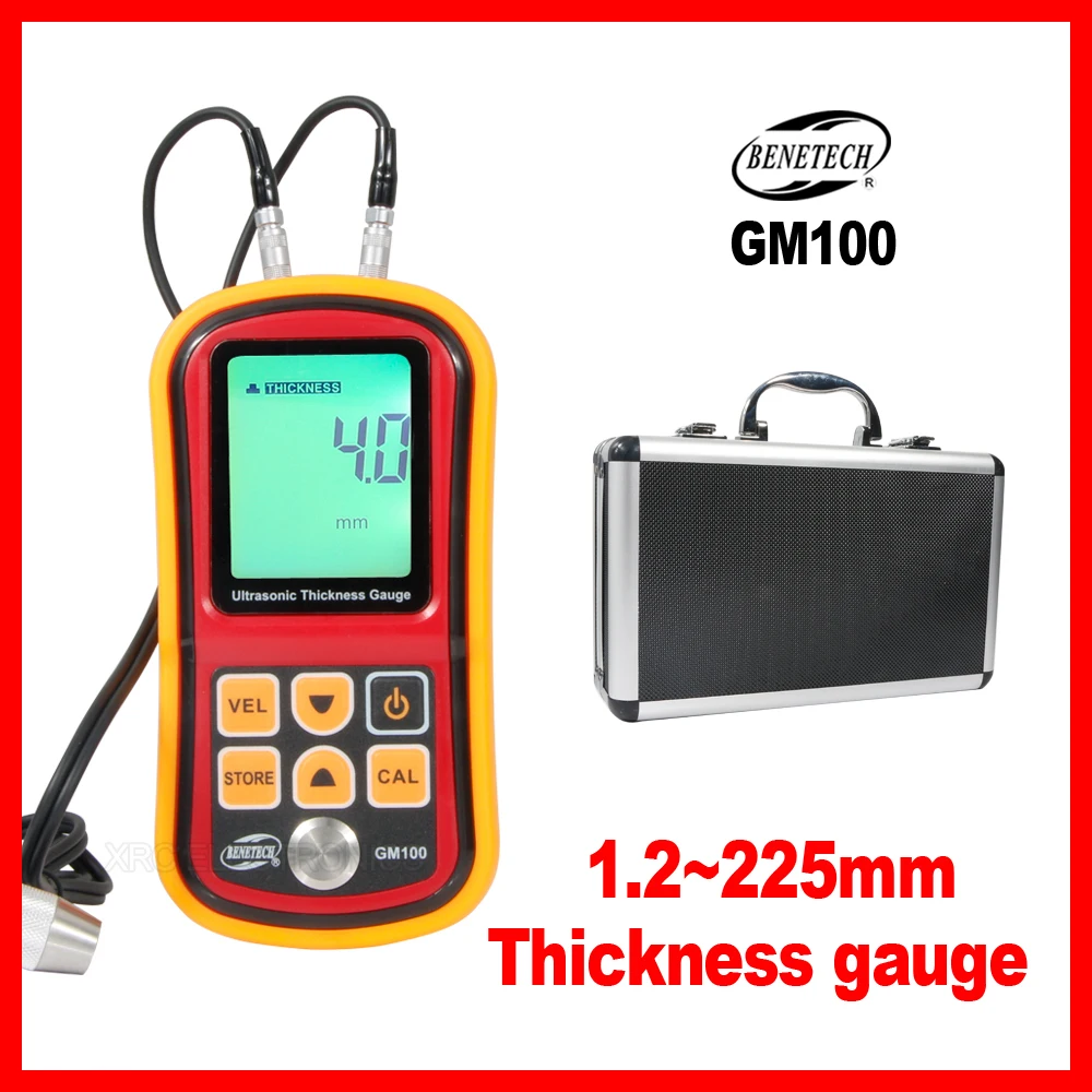 

Digital LCD Display Ultrasonic Thickness Gauge Metal Testering Measuring Instruments 1.2 To 200MM GM100-BENETECH