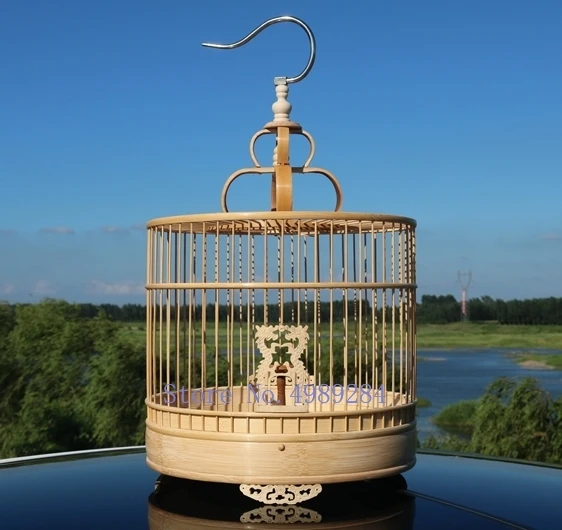 

Retro manual Bamboo parrot birdcage Ostrich cage Disassembly Self assembly Pet supplies house outdoor hanging decoration