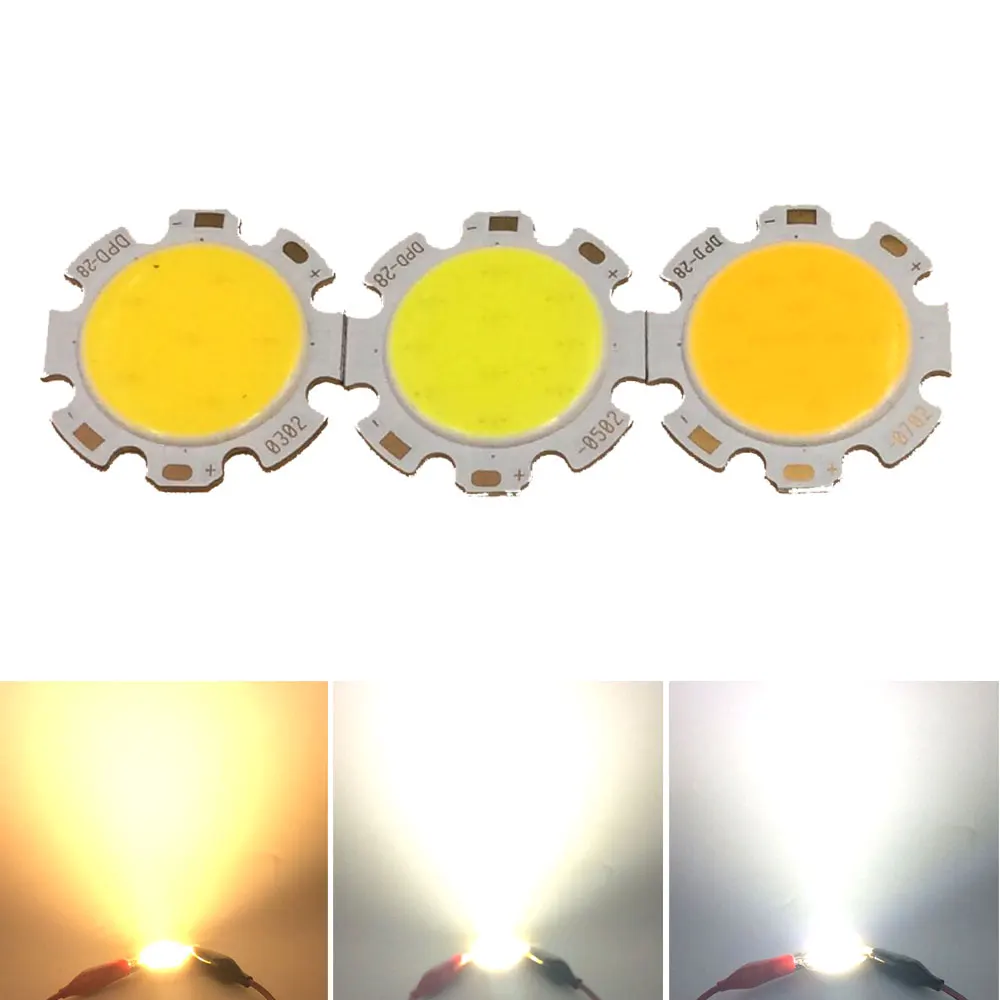 10 шт./лот Ультра яркий источник света 7 Вт чип COB LED 21-24 В DC теплый естественный