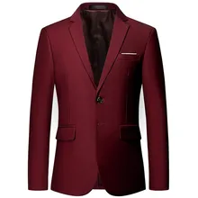 Новое поступление, брендовая одежда, осенний костюм, блейзер для мужчин, модный приталенный мужской костюм, повседневный Однотонный мужской блейзер, размер M-5XL