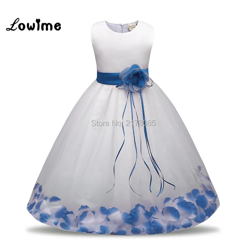 Синий для девочек в цветочек платья дешевые платья для первого причастия для девочек Vestido daminha платья для девочек Дети выпускного платья