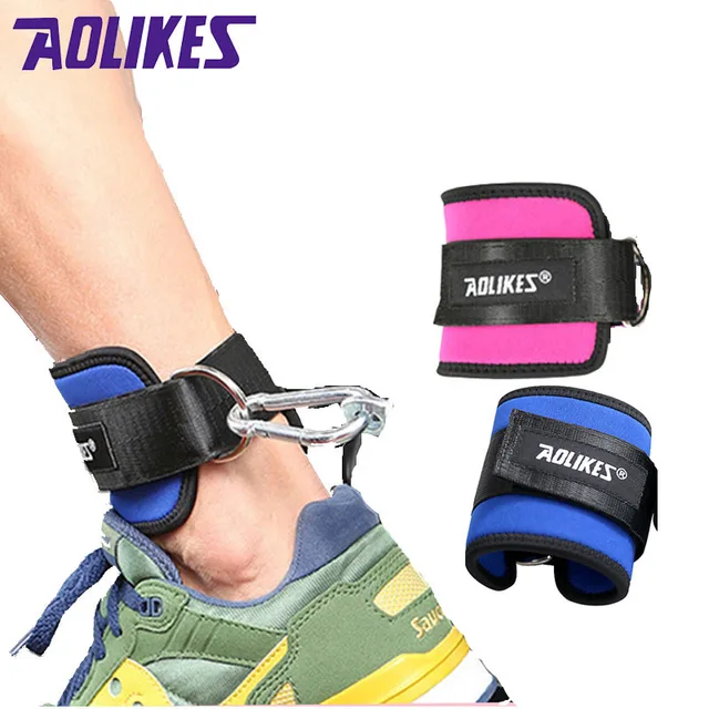 AOLIKES 1PCS Fitness Adjustable D-Ring Ankle Straps Foot Support Ankle Protector Gym Leg Pullery with Buckle Sports Feet Guard
