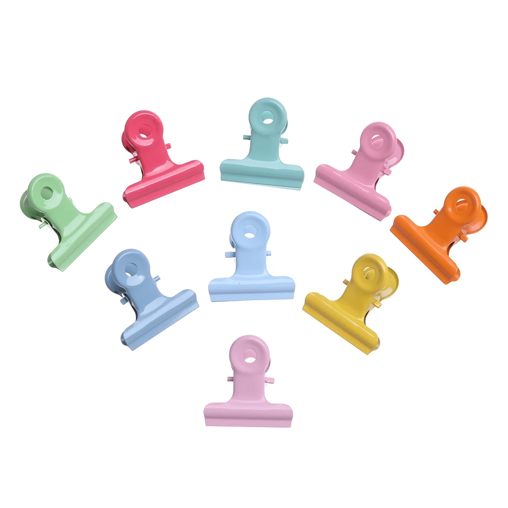 

5 pieces / batch of cute metal binder paint candy color 9 color folder note letter paper clip clip school office stationery