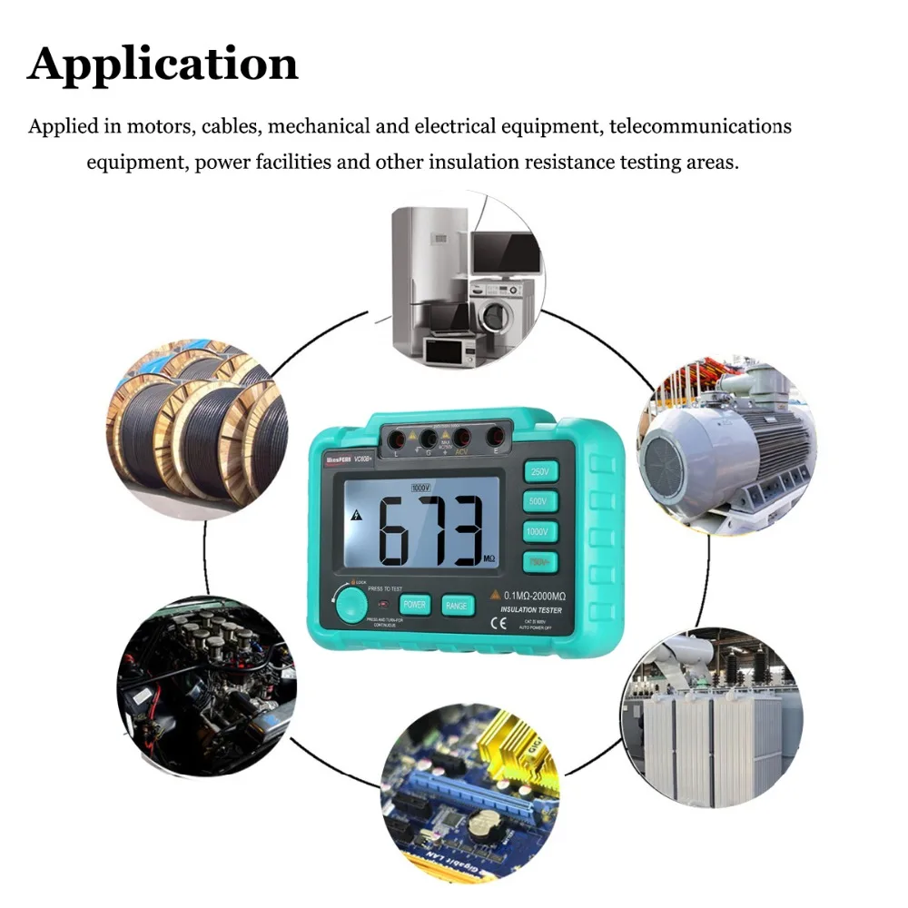 VC60B 1000 В мегомметровый тестер изоляции Мегаомметр ом тестер insInsulation сопротивление тестер метров мультиметр такой же, как UT501