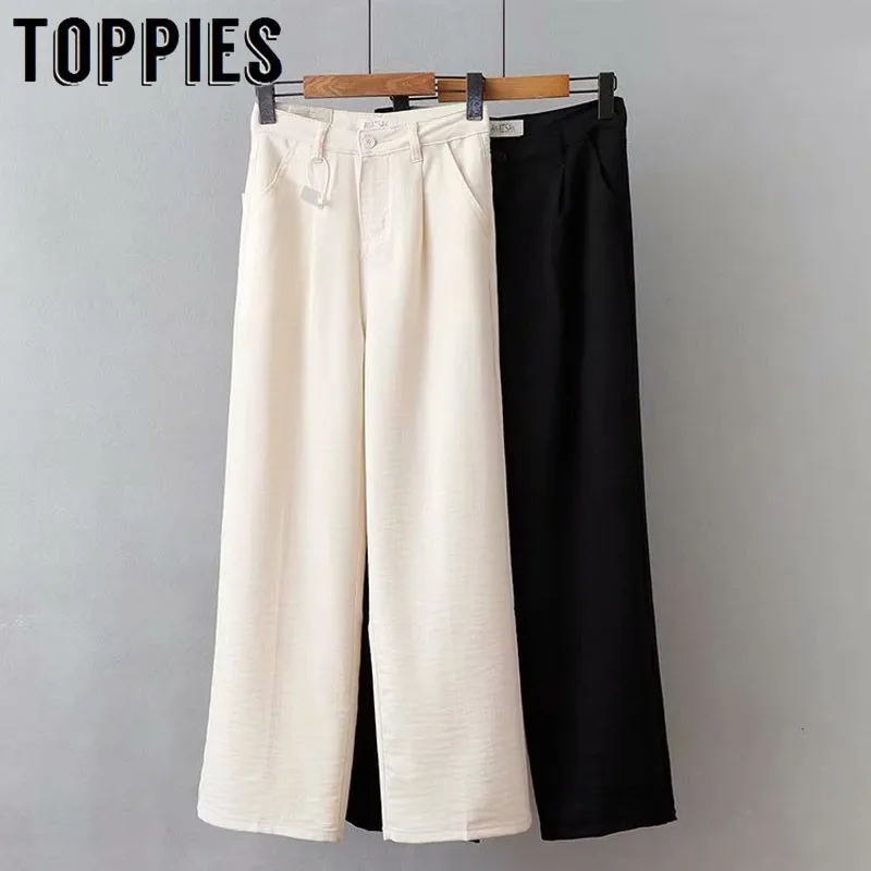 

Thin Cotton Linen Suit Pants Solid Color Summer Leisure Straight Pants Women High Waist Trousers 2019 Women