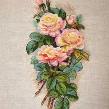 Высокое качество красивый прекрасный Счетный крест набор Reaationary ретро ностальгические Розовые розы Роза