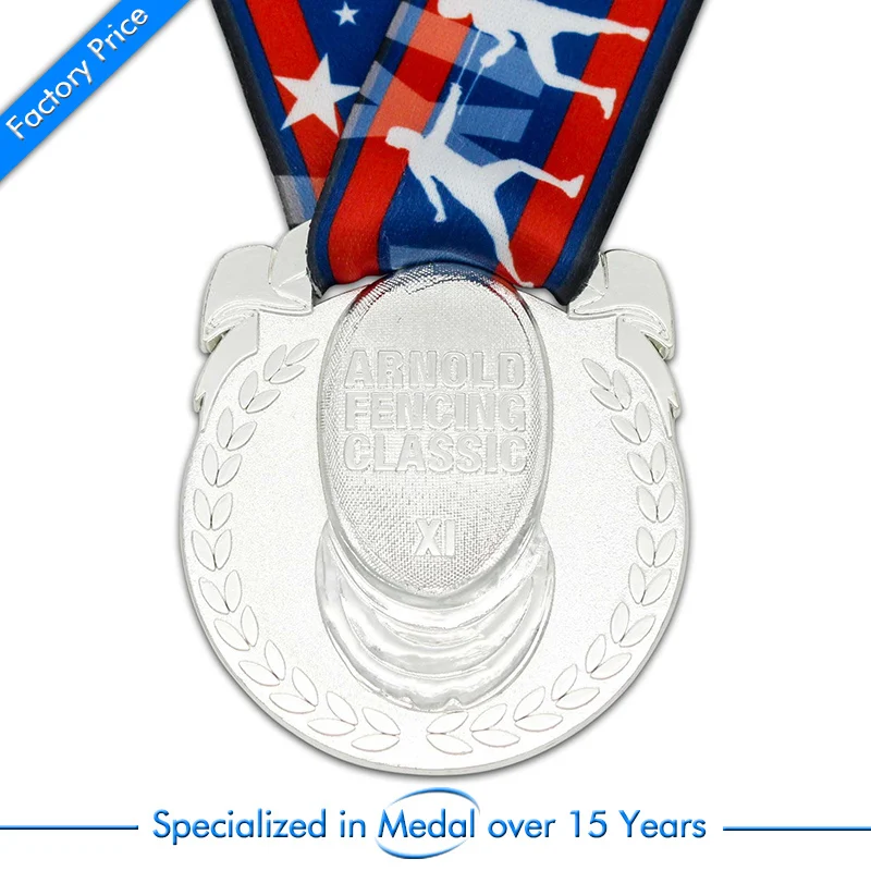 China OEM silver medals cheap Customized Zinc Alloy Medal high quality 3D plating with tape | Дом и сад