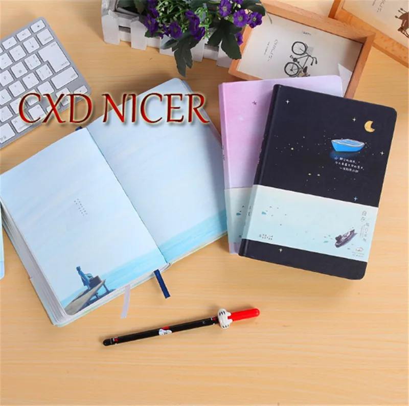 

Little Boat Handbook Notepad Korean Creative Lovely Illustration Blank Diary For Kids Students DD1376