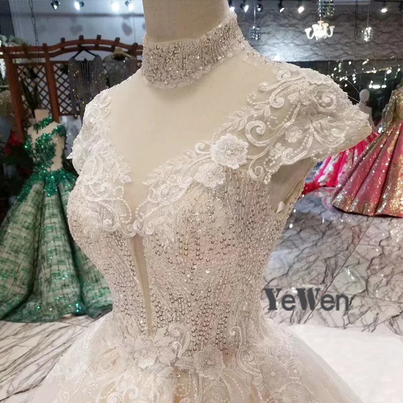 Белый Элегантные с коротким рукавом Свадебные платья Новинка 2019 года спинки