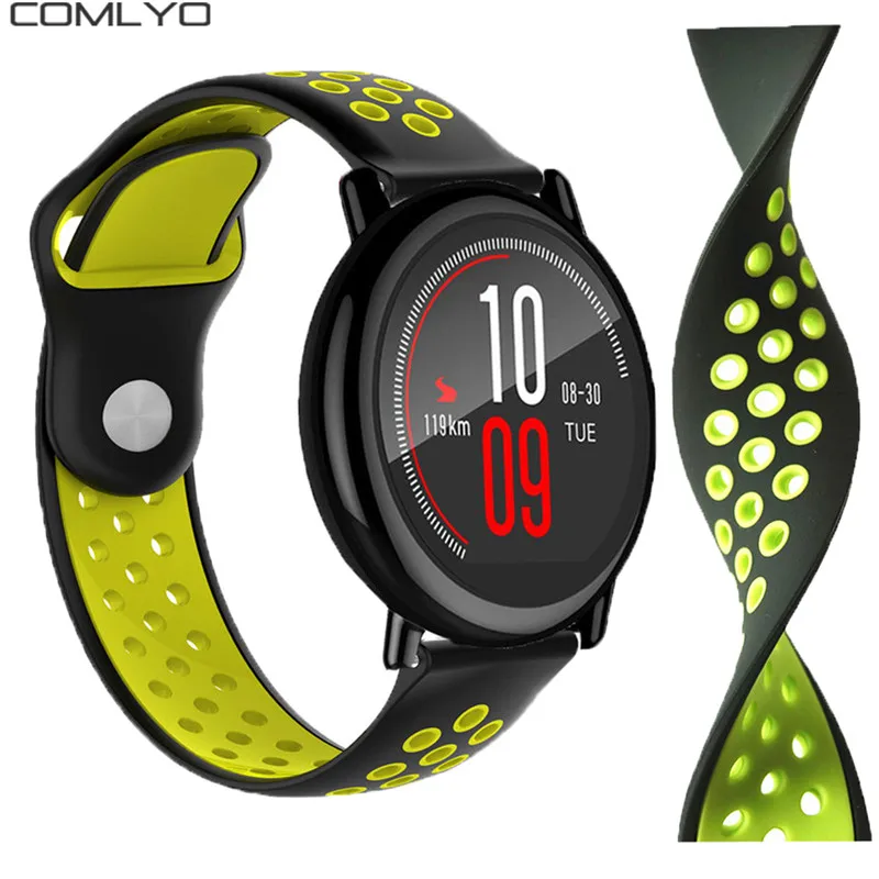 Для Xiaomi Huami Amazfit Pace/Huami Amazfit Stratos 2 ремешок умные часы дышащие силиконовые полосы pace браслет ремень COMLYO