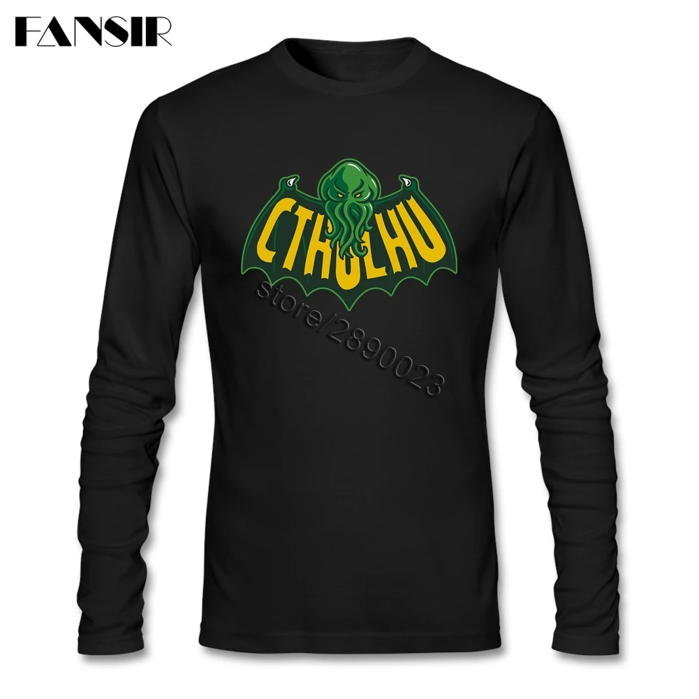 Футболка Cthulhu с новейшим дизайном мужские футболки круглым вырезом и длинным