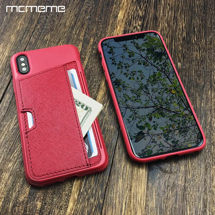 

MCMEME Wallet Phone Bag Case For iPhone X Luxury Card Slot PU Leather & TPU Capinhas Protecive Case Cover For iPhoneX Shell Kic