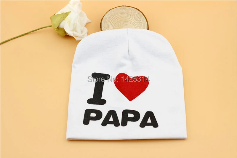 1 шт., шерстяные вязаные детские шапочки Love PaPa I Love MaMa, Хлопковые вязаные крючком Детские шапочки, теплая детская зимняя шапочка, Кепка для мальчика