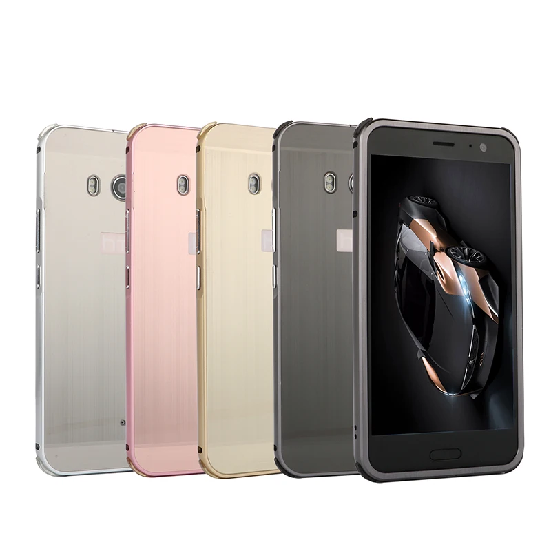 

For HTC U11 HTC U-3w HTC U-1w Case Brushed Back Cover Hard Case with Plating Metal Frame Case for HTC U11 HTC U 11 5.5"