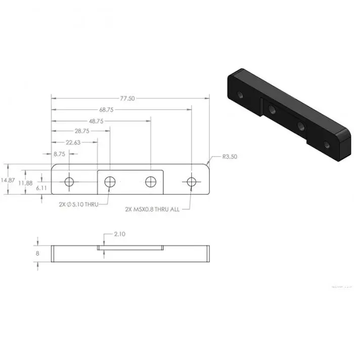 2 шт алюминиевый блок распорки для 3d принтера CNC части машины v-слот NK-Shopping