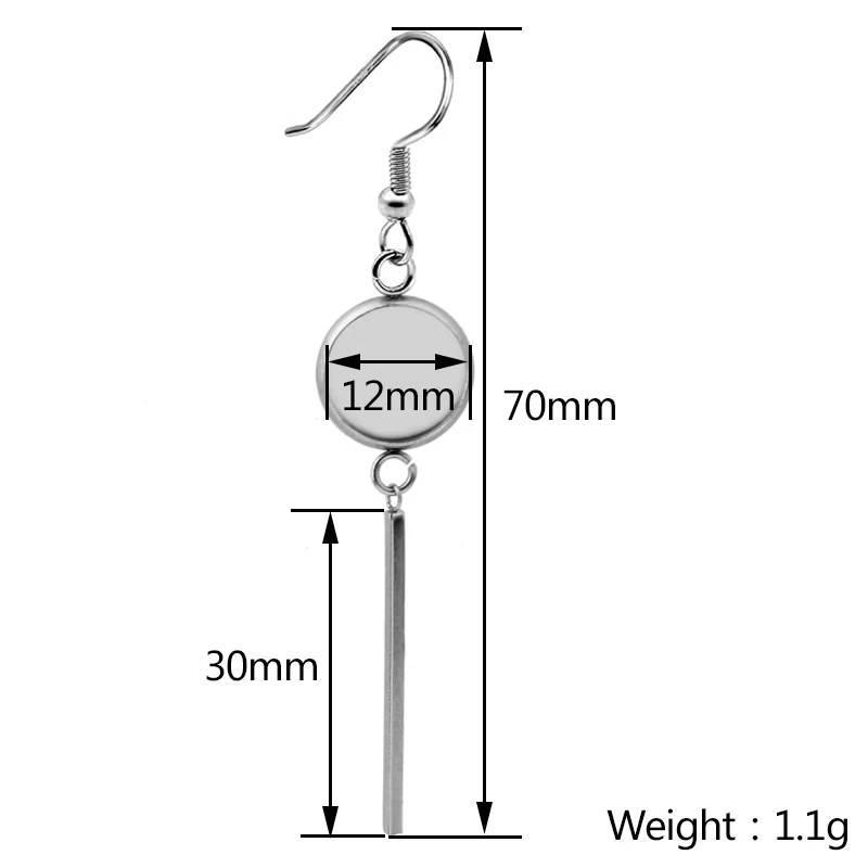 10 шт. Новая мода Нержавеющая сталь Для женщин серьги-Крючки для ушей заготовки под Кабошон База подходит 8/10/12/14/16/18/20 мм, для изготовления украшений