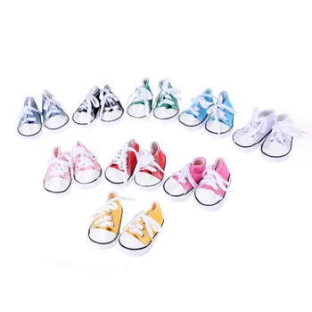 

1Pair of Doll Casual Lace Up Canvas Sneakers Shoes for Girl Dolls 18'' Clothing Dress Up Accessories 9 Colors