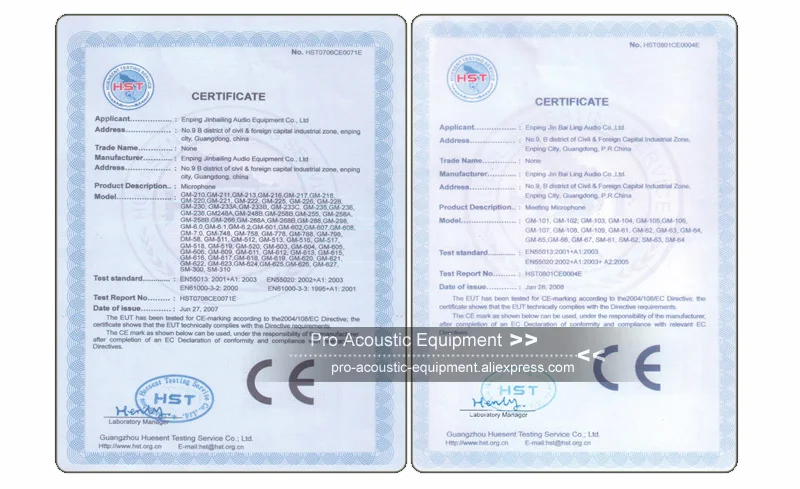 Pro Acoustic Factory Certificate Policy 03