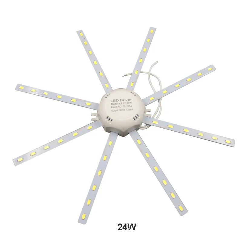Светодиодный светильник, светодиодный потолочный светильник 5730SMD 12 Вт/16 Вт/24 Вт, высокий яркий белый осьминог, круглая кухонная лампа, светильник для спальни, энергосберегающий