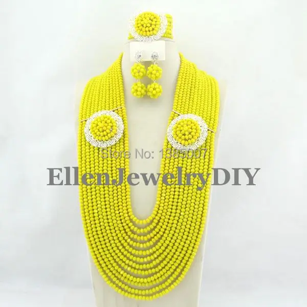 

African Wedding Jewelry Set Crystal Jewelry Set African Beads Necklace Set Crystal Beads Necklace Set W7324