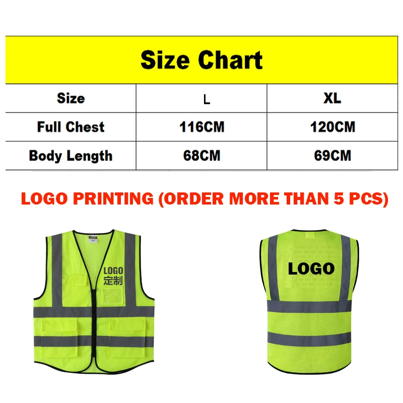 Высококачественные безопасные рабочие жилеты с видимостью, жилеты, флуоресцентный жилет желтый оранжевый с несколькими карманами, карман на груди