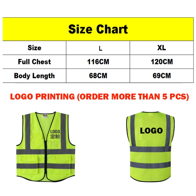 Fluorescent Multi-Pocket Safety Vest