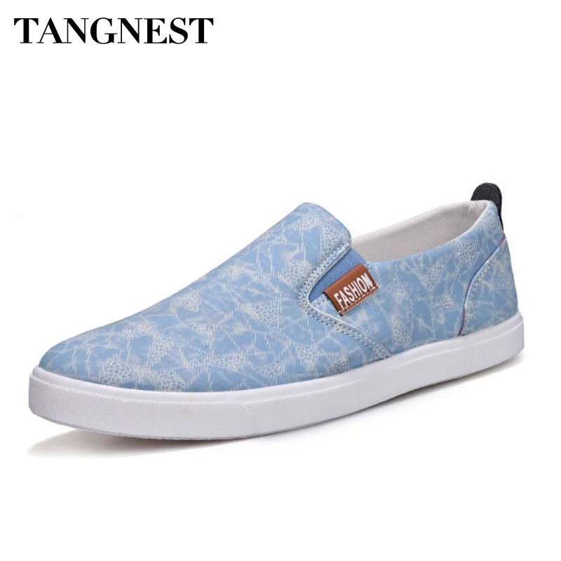 

Tangnest Summer Men Canvas Shoes Slip On Fashion Korean Style Flats Light Loafers Lazy Man Casual Shoes Driving Shoes XMR2846