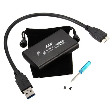 

YOC-5x3cm 1.8 "USB 3.0 External Enclosure Case mSATA SSD Converter Adapter Cable Black