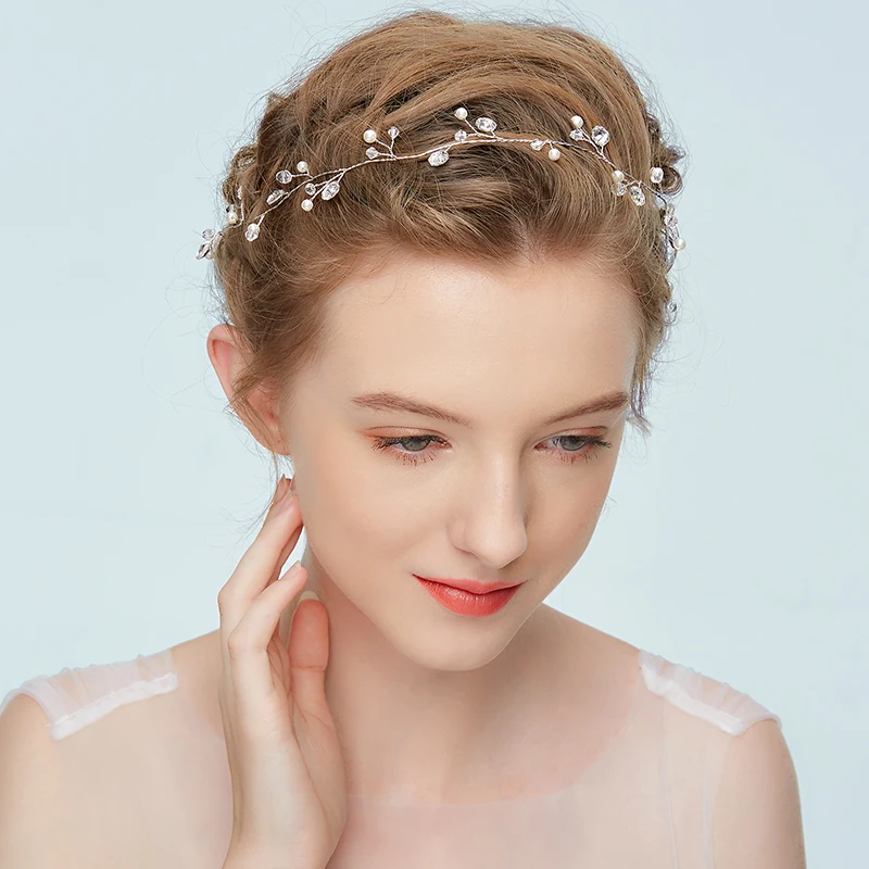 Elegant Bridal headbands hair jewelry simulated pearls handmade hair accessories for women