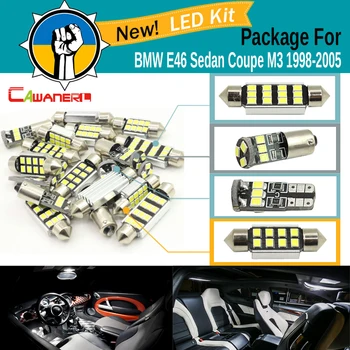 

Cawanerl Car Canbus LED Kit Package For BMW E46 Sedan Coupe M3 1998-2005 17 Pieces Error Free 2835 SMD Interior LED Bulb White
