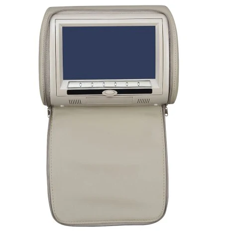 7 дюймовый монитор ТВ подголовник с застежка на молнии цифровой Экран с поддержкой USB, SD карт памяти, ИК/FM динамик с передатчиком игровой пульт Управление DVD плеер - Цвет: Beige No Headphone