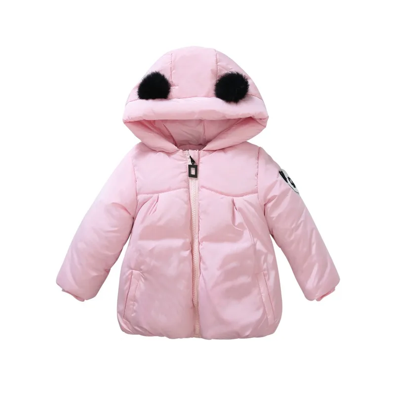 Детское теплое пальто для маленьких девочек; сезон зима-осень; топы с объемным рисунком панды; милая куртка с капюшоном