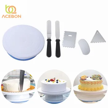 

27.5cm Kitchen Cake Decorating Icing Rotating Turntable Cake Stand Plastic Fondant Baking Tool DIY Anti-skid Round Rotary Table
