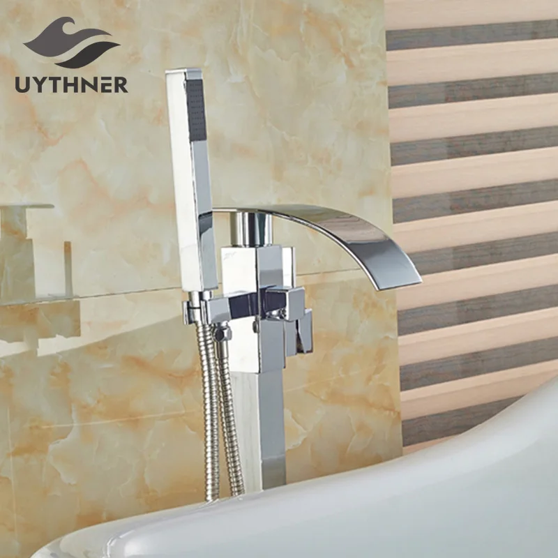 

US Free Shipping luxury Freestand Floor Mounted Clawfoot Bath Tub Faucets Bath Tub Mixer Faucet
