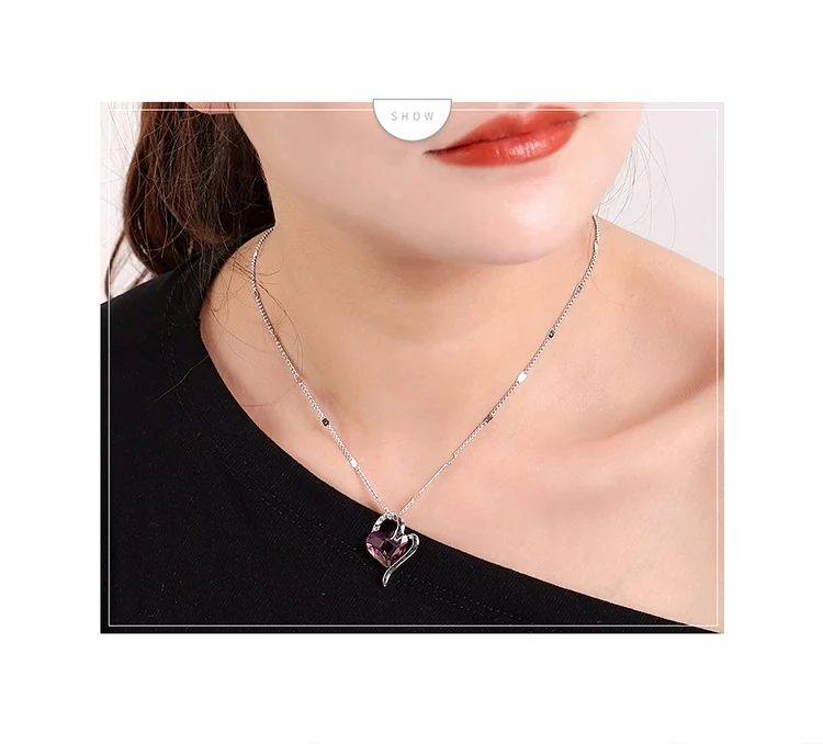 BeBella розовая подвеска в виде сердца с кристаллами Swarovski модные ювелирные изделия