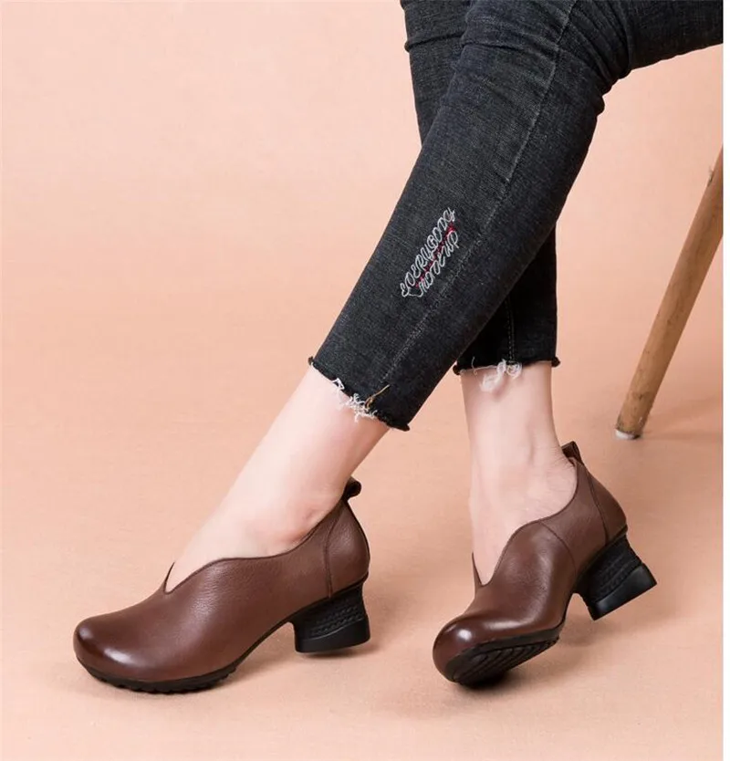 CEYANEAO intage shoes with a flat sole; New ; spring season; soft ballet flats made of genuine leather; comfortable casual