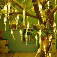 2 M/6.5ft 20 светодиодный Сказочный свет на батарейках Сосулька Светодиодный Рождественский струнный светильник для наружного помещения свадебное украшение для рождественской вечеринки