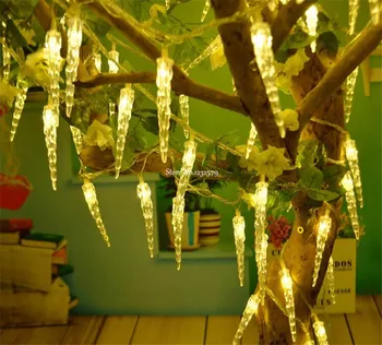 

2M/6.5ft 20 LED fairy Light Battery Operated Icicle LED Christmas string lights for Outdoor Indoor Wedding Xmas Party Decoration